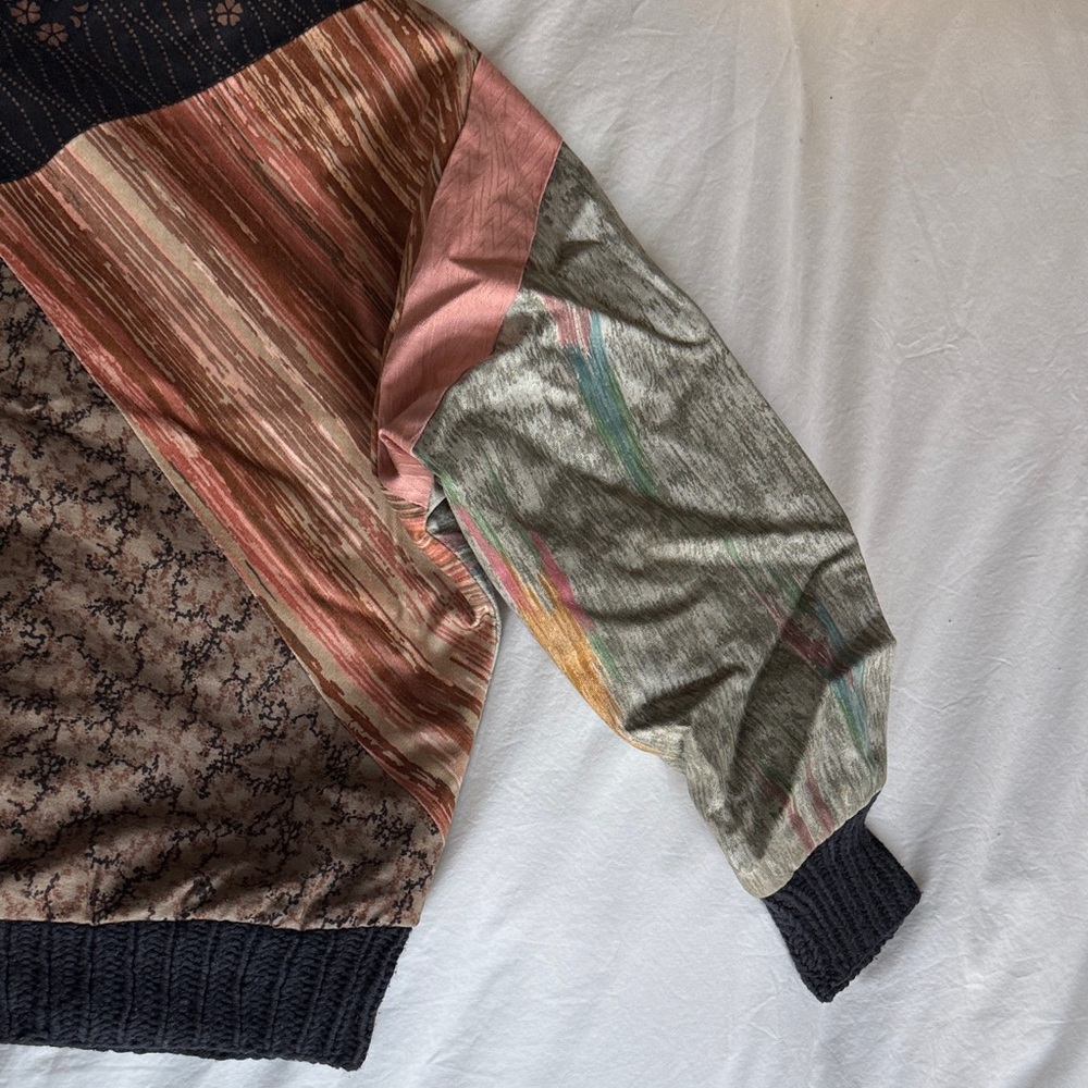 Patchwork Pullover With Mixed Patterns - image 5